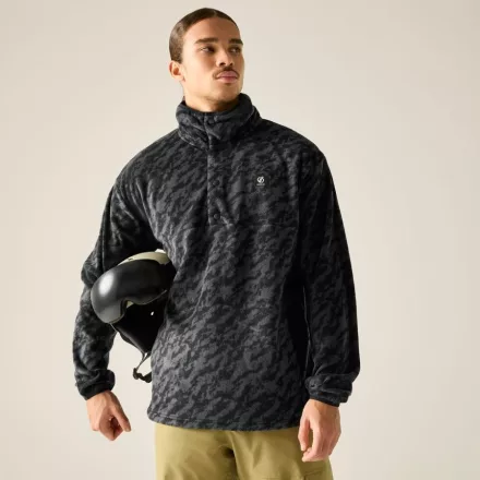 Dare2be Mens Print Fleece Férfi polár felső fekete