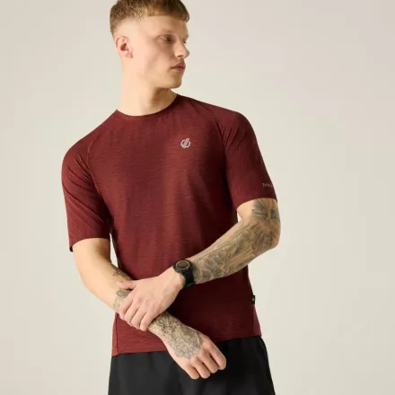 Dare2be Power Up Tee Férfi Hûsítő hatású, fényvisszaverő technikai felső bordó