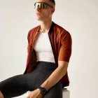 Dare2be Lgtng short slve Férfi kerékpáros mez barna