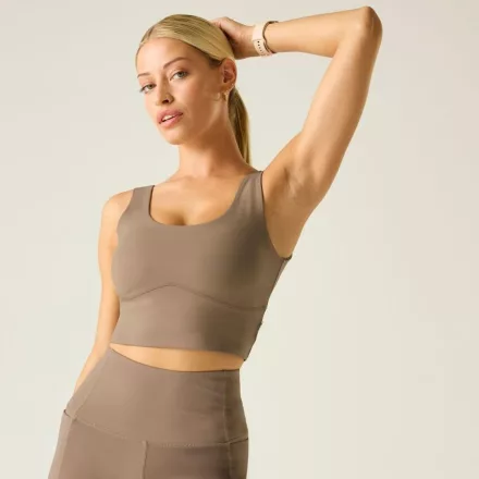 Dare2be Refresh Crop Tank Női fitnesz top barna