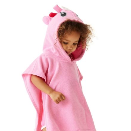 Regatta Animal Towel Robe Gyerek frotir poncho rózsaszín/korall/pink