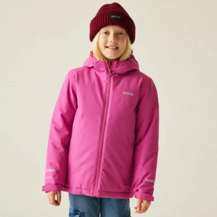 Regatta Hurdle Gyerek bélelt vízálló kabát rózsaszín/korall/pink