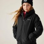 Regatta Junior Frelton Gyerek bélelt vízálló kabát fekete