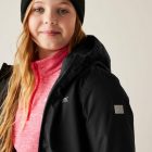 Regatta Junior Frelton Gyerek bélelt vízálló kabát fekete