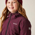 Regatta Junior Frelton Gyerek bélelt vízálló kabát bordó