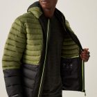 Regatta HoodedLeedreHybrd Férfi steppelt kabát zöld