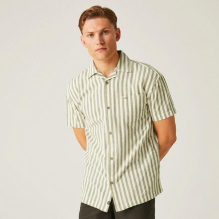 Regatta ShoreBayShirt II Férfi pamut len ing zöld