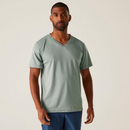 Regatta Fingal V-Neck Férfi gyorsan száradó póló zöld