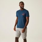 Regatta Breezed V Férfi pamut póló kék