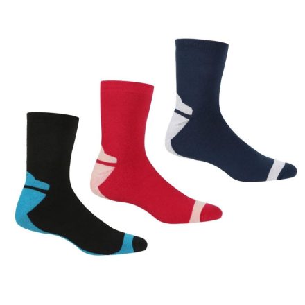 Regatta Womens 3pk Sock női zoknicsomag fekete