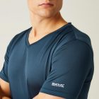 Regatta Fingal V-Neck Férfi gyorsan száradó póló kék