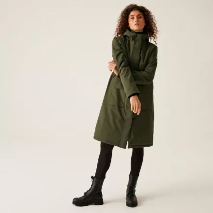 Regatta Yarli Női bélelt meleg kabát 15000 vízálló és lélegző zöld