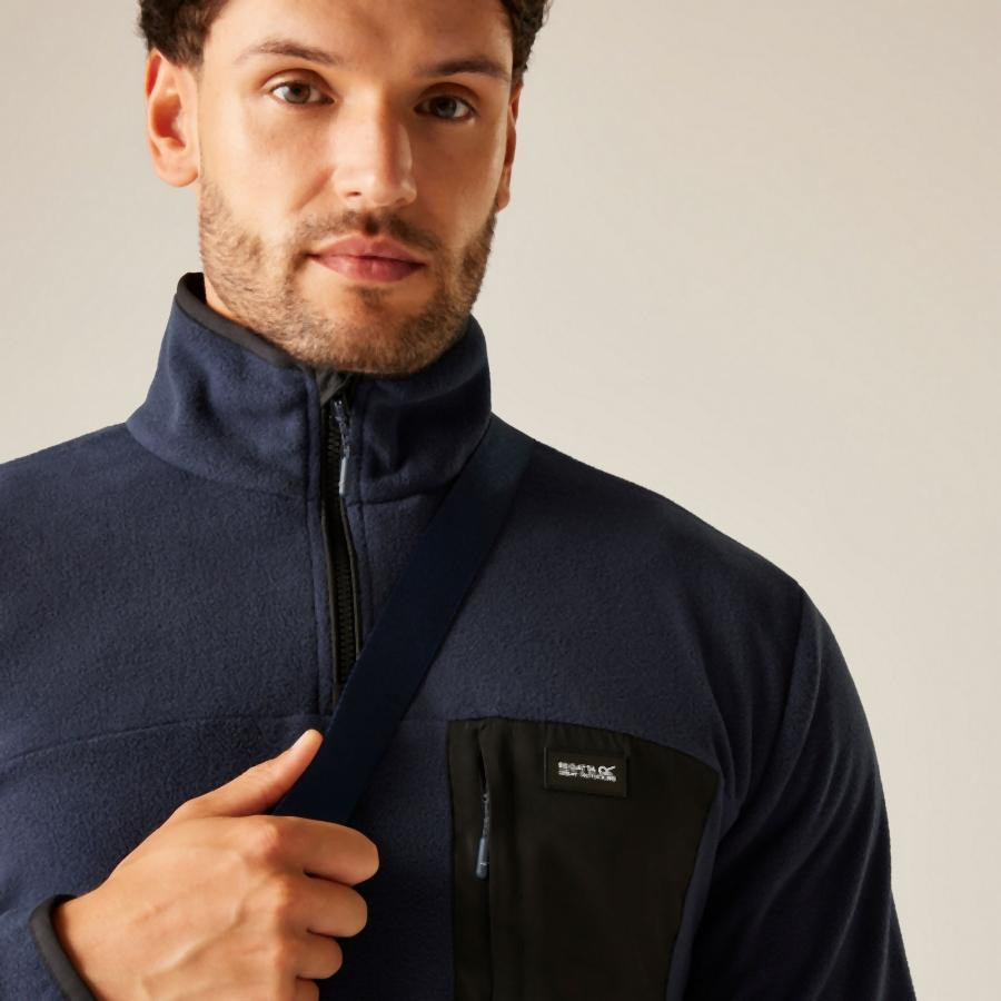 Regatta Frankie Half Zip Férfi polár pulóver fekete Regatta Frankie Half Zip Férfi polár pulóver fekete