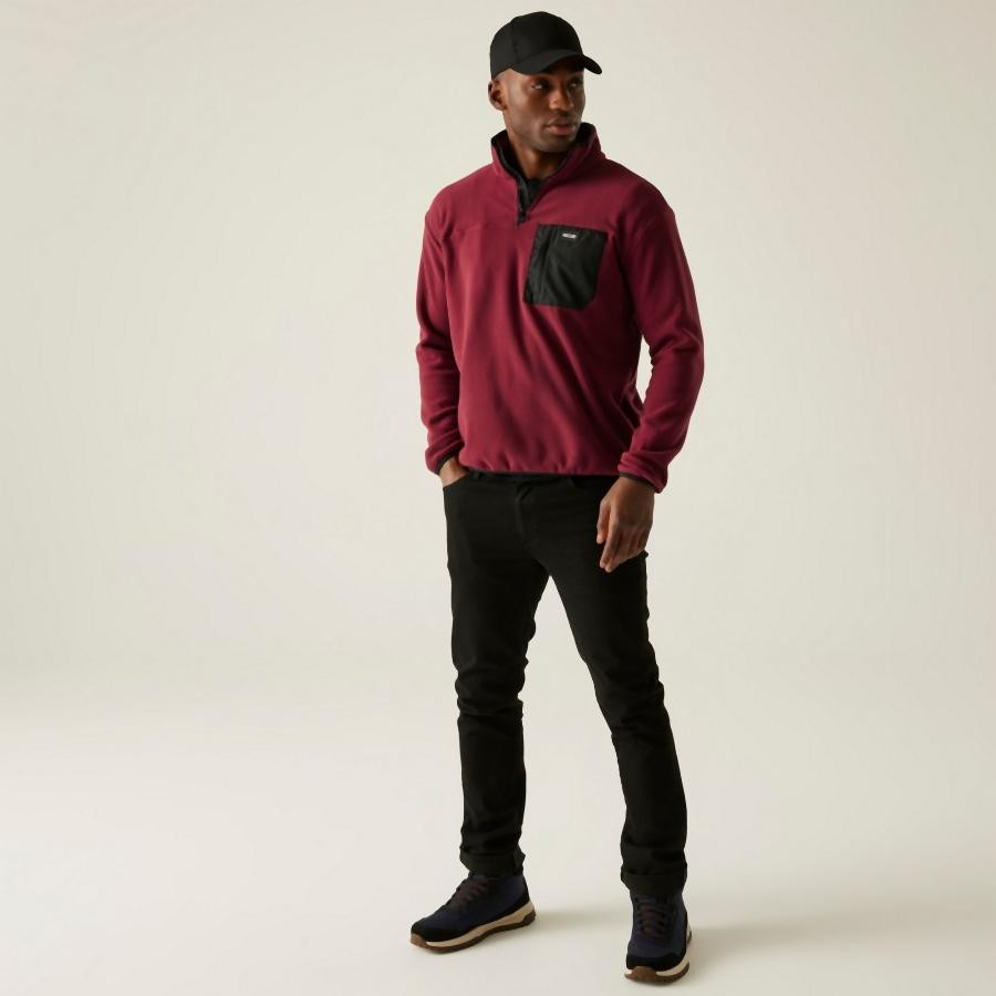 Regatta Frankie Half Zip Férfi polár pulóver bordó