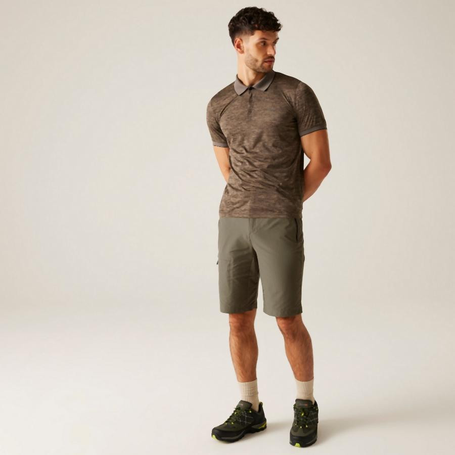 Regatta HightonShortLngII Férfi technikai short zöld