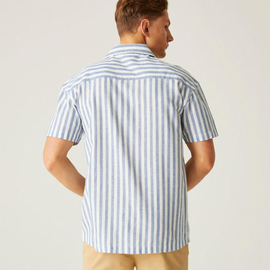 Regatta ShoreBayShirt II Férfi pamut len ing kék