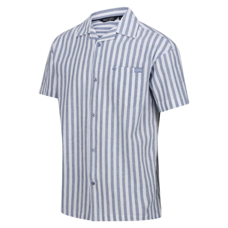 Regatta ShoreBayShirt II Férfi pamut len ing kék