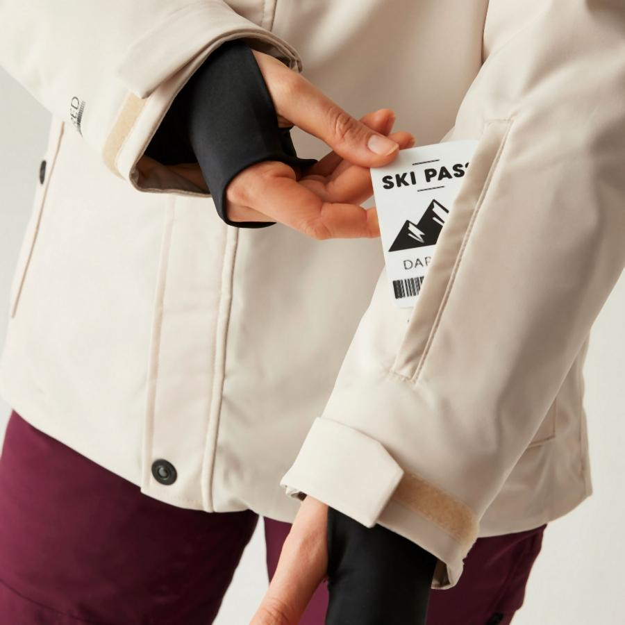 Dare2be Ski Life Jacket Női síkabát 30000 vízálló és lélegző bézs
